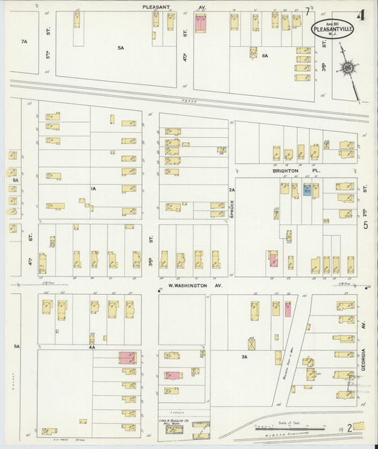 Sanborn Fire Insurance Map from Pleasantville, Atlantic County, New Jersey (1911), Sheet #0004 - Historic Sanborn Fire Insurance Map Print, vintage old map wall art, antique decor, genealogy gift, New Jersey New Jersey map