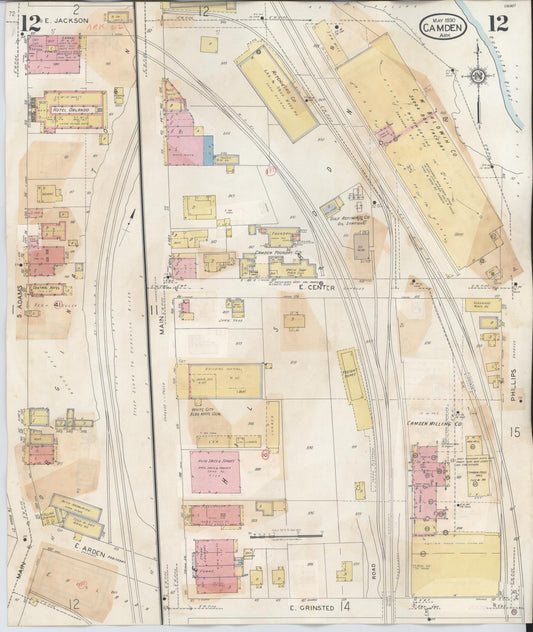 Sanborn Fire Insurance Map from Camden, Ouachita County, Arkansas (1948), Sheet #0012 - Historic Sanborn Fire Insurance Map Print, vintage old map wall art, antique decor, genealogy gift, Arkansas Arkansas map