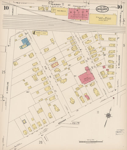 Sanborn Fire Insurance Map from Herkimer, Herkimer County, New York (1923), Sheet #0010 - Complete Map Set gallery image, historic Sanborn map, vintage wall art, New York New York