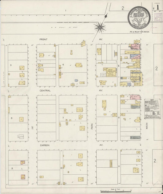 Sanborn Fire Insurance Map from Joliet, Carbon County, Montana (1907), Sheet #0001 - Complete Map Set gallery image, historic Sanborn map, vintage wall art, Montana Montana