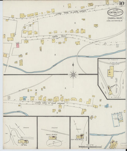 Sanborn Fire Insurance Map from Central City, Gilpin County, Colorado (1895), Sheet #0010 - Complete Map Set gallery image, historic Sanborn map, vintage wall art, Colorado Colorado