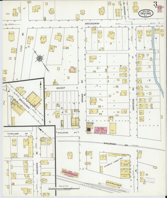 Sanborn Fire Insurance Map from Irvine, Estill County, Kentucky (1920), Sheet #0003 - Historic Sanborn Fire Insurance Map Print, vintage old map wall art, antique decor, genealogy gift, Kentucky Kentucky map