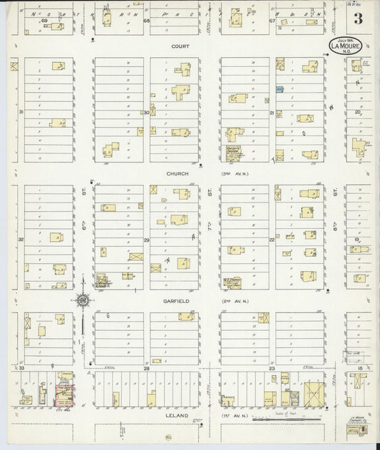 Sanborn Fire Insurance Map from La Moure, La Moure County, North Dakota (1914), Sheet #0003 - Historic Sanborn Fire Insurance Map Print, vintage old map wall art, antique decor, genealogy gift, North Dakota North Dakota map