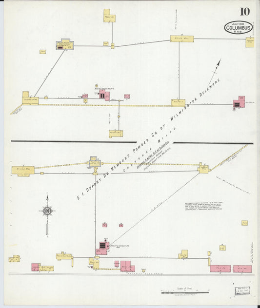 Sanborn Fire Insurance Map from Columbus, Cherokee County, Kansas (1918), Sheet #0010 - Historic Sanborn Fire Insurance Map Print, vintage old map wall art, antique decor, genealogy gift, Kansas Kansas map