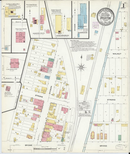 Sanborn Fire Insurance Map from Brighton, Adams County, Colorado (1908), Sheet #0001 - Complete Map Set gallery image, historic Sanborn map, vintage wall art, Colorado Colorado