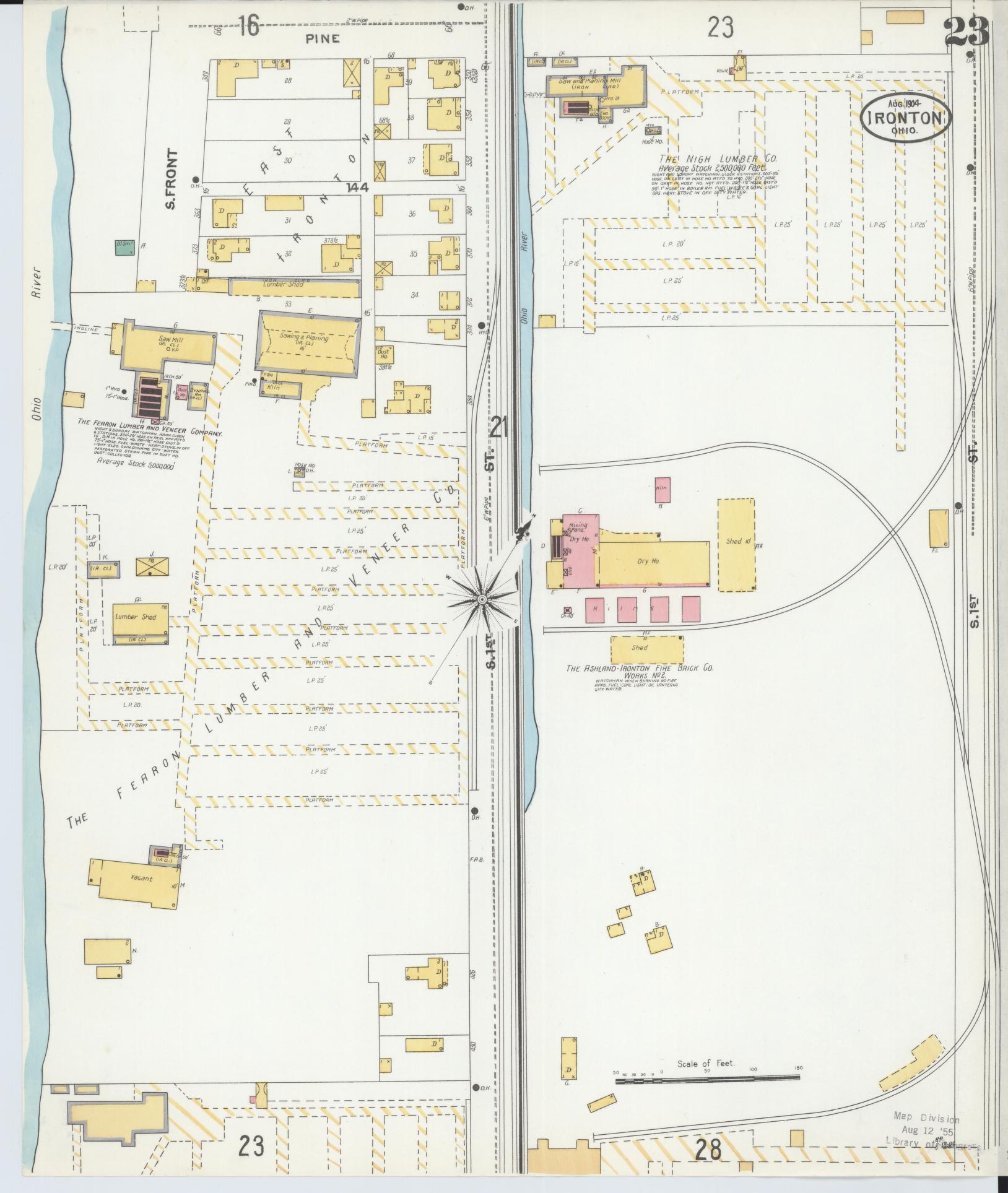 Sanborn Fire Insurance Map from Ironton, Lawrence County, Ohio (1904), Sheet #0023 - Complete Map Set gallery image, historic Sanborn map, vintage wall art, Ohio Ohio