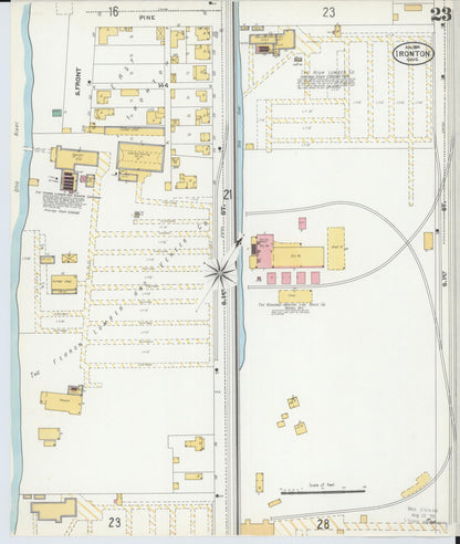 Sanborn Fire Insurance Map from Ironton, Lawrence County, Ohio (1904), Sheet #0023 - Complete Map Set gallery image, historic Sanborn map, vintage wall art, Ohio Ohio