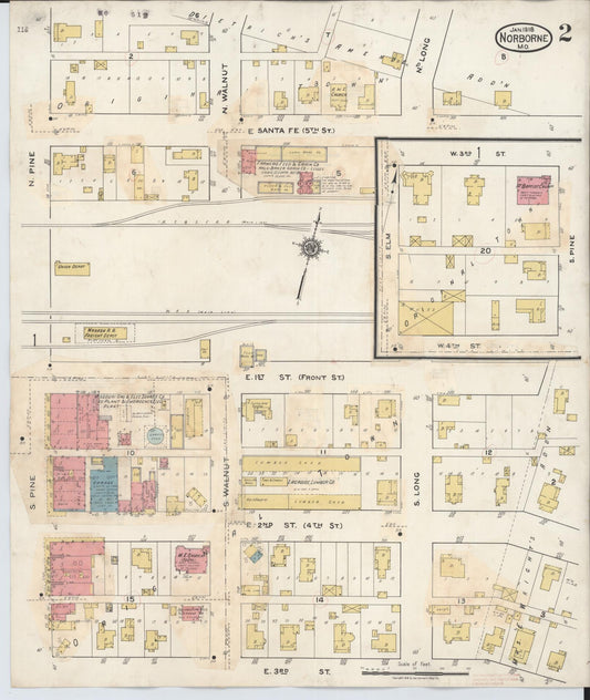 Sanborn Fire Insurance Map from Norborne, Carroll County, Missouri (1933), Sheet #0002 - Historic Sanborn Fire Insurance Map Print, vintage old map wall art, antique decor, genealogy gift, Missouri Missouri map