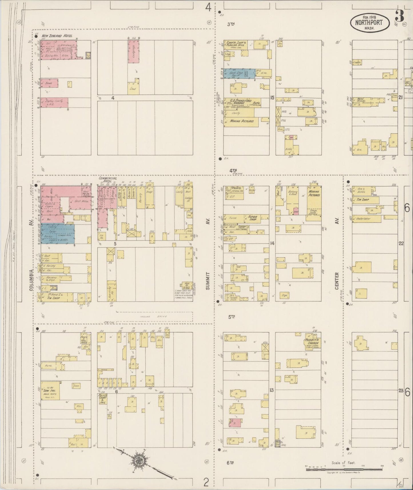 Sanborn Fire Insurance Map from Northport, Stevens County, Washington (1918), Sheet #0003 - Complete Map Set gallery image, historic Sanborn map, vintage wall art, Washington Washington
