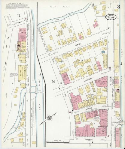 Sanborn Fire Insurance Map from Ilion, Herkimer County, New York (1912), Sheet #0008 - Complete Map Set gallery image, historic Sanborn map, vintage wall art, New York New York