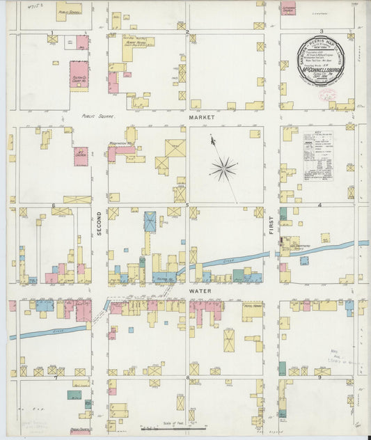 Sanborn Fire Insurance Map from McConnellsburgh, Fulton County, Pennsylvania (1894), Sheet #0001 - Historic Sanborn Fire Insurance Map Print, vintage old map wall art, antique decor, genealogy gift, Pennsylvania Pennsylvania map