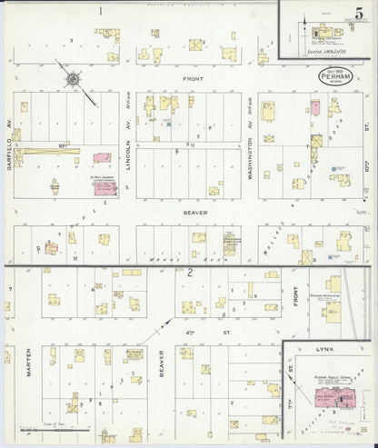 Sanborn Fire Insurance Map from Perham, Otter Tail County, Minnesota (1909), Sheet #0005 - Complete Map Set gallery image, historic Sanborn map, vintage wall art, Minnesota Minnesota