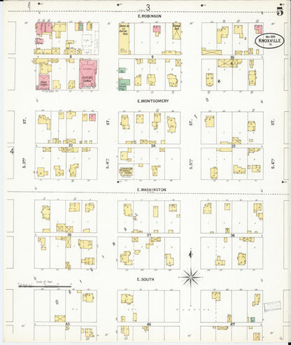 Sanborn Fire Insurance Map from Knoxville, Marion County, Iowa (1899), Sheet #0005 - Historic Sanborn Fire Insurance Map Print
