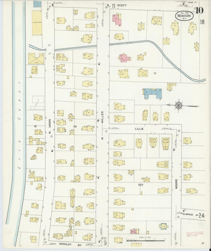 Sanborn Fire Insurance Map from Newark, Wayne County, New York (1912), Sheet #0010 - Complete Map Set gallery image, historic Sanborn map, vintage wall art, New York New York