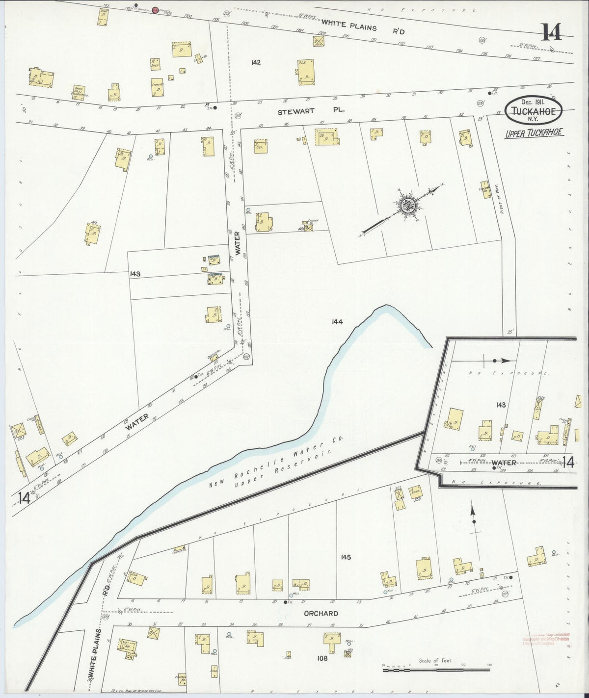 Sanborn Fire Insurance Map from Tuckahoe, Westchester County, New York (1911), Sheet #0014 - Historic Sanborn Fire Insurance Map Print, vintage old map wall art, antique decor, genealogy gift, New York New York map