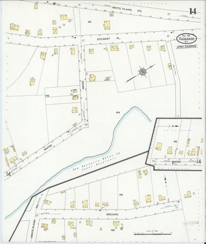 Sanborn Fire Insurance Map from Tuckahoe, Westchester County, New York (1911), Sheet #0014 - Historic Sanborn Fire Insurance Map Print, vintage old map wall art, antique decor, genealogy gift, New York New York map