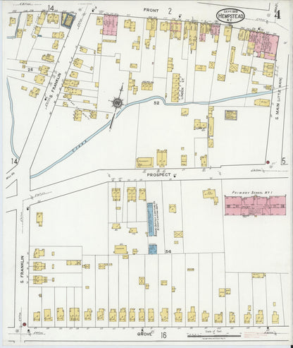 Sanborn Fire Insurance Map from Hempstead, Nassau County, New York (1919), Sheet #0004 - Complete Map Set gallery image, historic Sanborn map, vintage wall art, New York New York