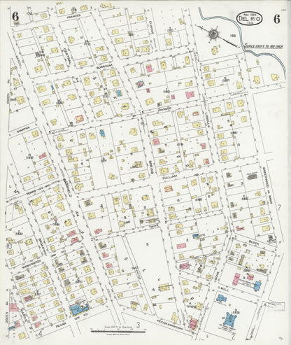 Sanborn Fire Insurance Map from Del Rio, Val Verde County, Texas (1924), Sheet #0006 - Complete Map Set gallery image, historic Sanborn map, vintage wall art, Texas Texas