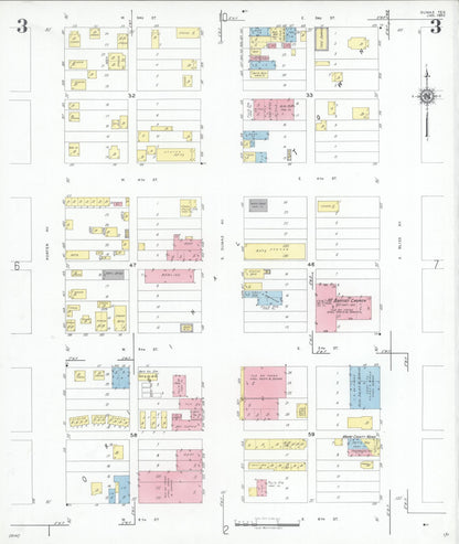 Sanborn Fire Insurance Map from Dumas, Moore County, Texas (1950), Sheet #0003 - Complete Map Set gallery image, historic Sanborn map, vintage wall art, Texas Texas