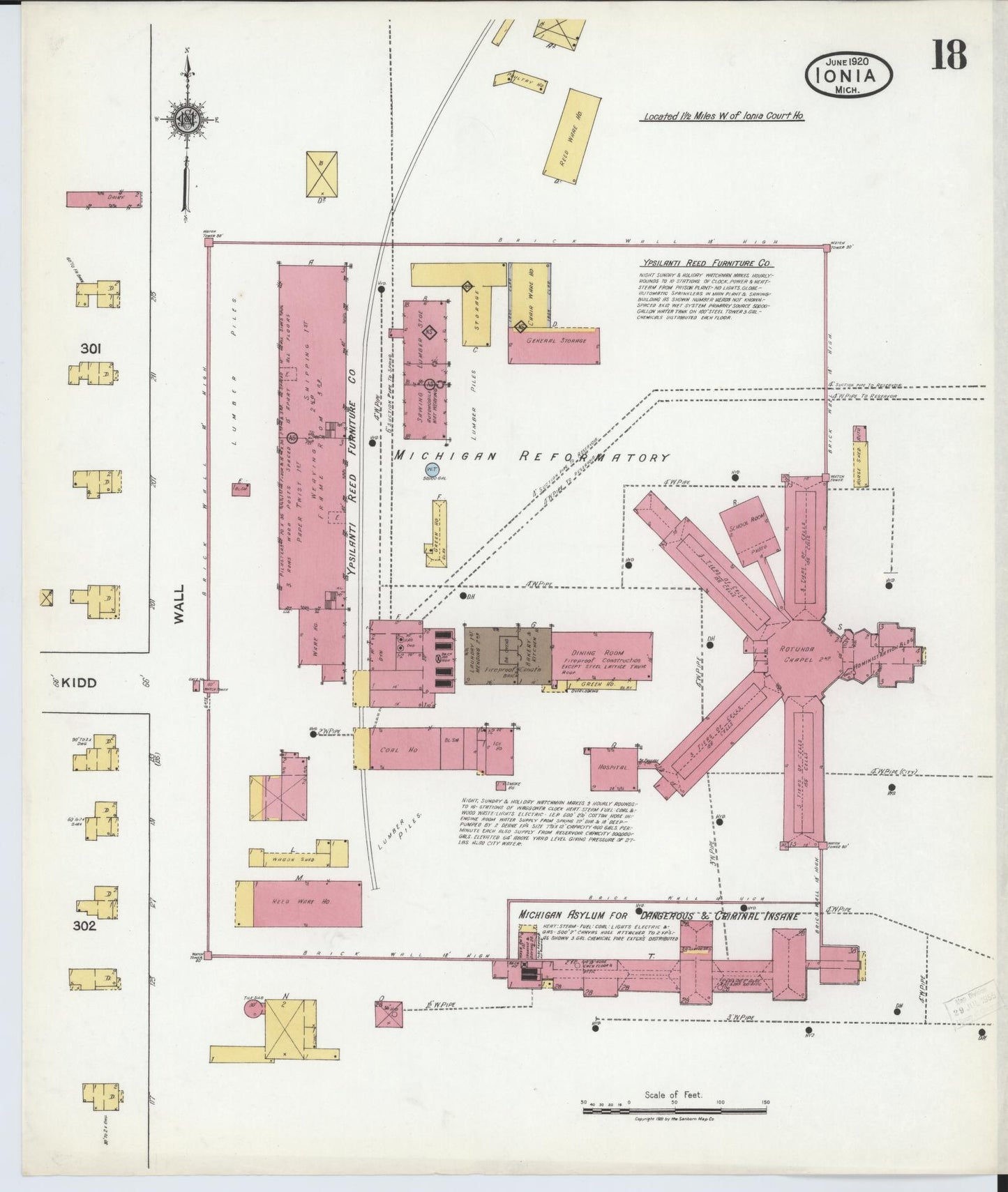Sanborn Fire Insurance Map from Ionia, Ionia County, Michigan (1920), Sheet #0018 - Complete Map Set gallery image, historic Sanborn map, vintage wall art, Michigan Michigan
