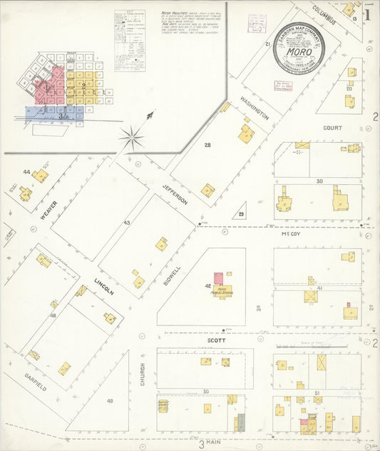 Sanborn Fire Insurance Map from Moro, Sherman County, Oregon (1905), Sheet #0001 - Complete Map Set gallery image, historic Sanborn map, vintage wall art, Oregon Oregon
