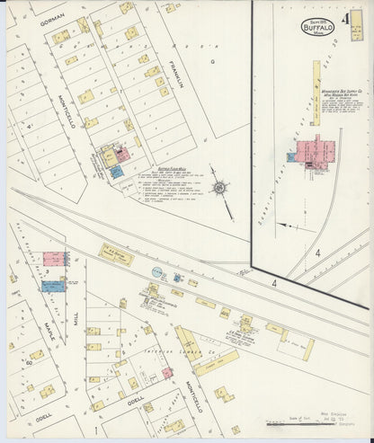 Sanborn Fire Insurance Map from Buffalo, Wright County, Minnesota (1915), Sheet #0004 - Historic Sanborn Fire Insurance Map Print, vintage old map wall art, antique decor, genealogy gift, Minnesota Minnesota map
