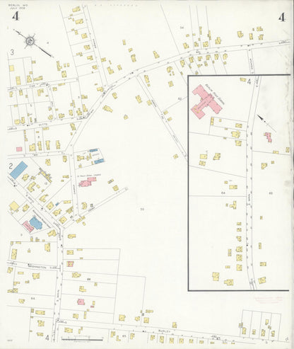 Sanborn Fire Insurance Map from Berlin, Worcester County, Maryland (1933), Sheet #0004 - Complete Map Set gallery image, historic Sanborn map, vintage wall art, Maryland Maryland