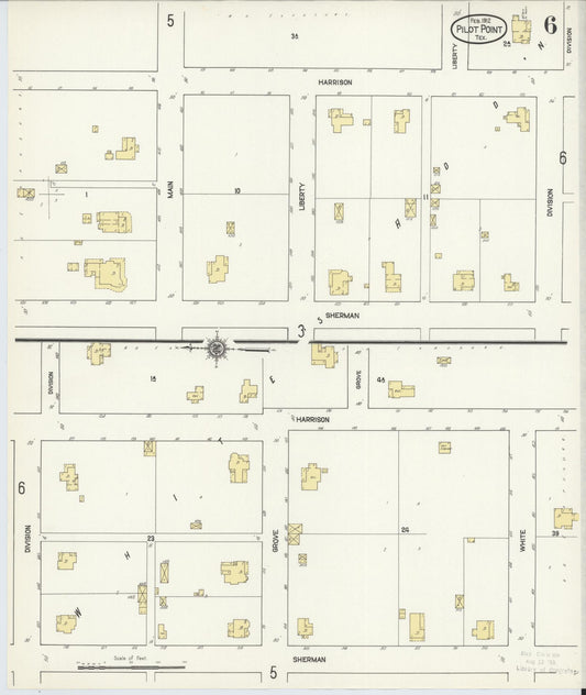 Sanborn Fire Insurance Map from Pilot Point, Denton County, Texas (1912), Sheet #0006 - Historic Sanborn Fire Insurance Map Print, vintage old map wall art, antique decor, genealogy gift, Texas Texas map
