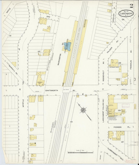 Sanborn Fire Insurance Map from Larchmont, Westchester County, New York (1911), Sheet #0002 - Complete Map Set gallery image, historic Sanborn map, vintage wall art, New York New York