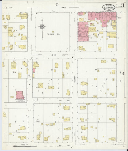Sanborn Fire Insurance Map from La Harpe, Hancock County, Illinois (1912), Sheet #0003 - Historic Sanborn Fire Insurance Map Print, vintage old map wall art, antique decor, genealogy gift, Illinois Illinois map