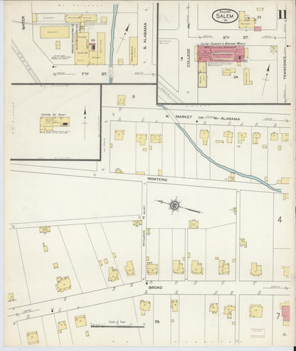 Sanborn Fire Insurance Map from Salem, Independent Cities, Virginia (1913), Sheet #0011 - Complete Map Set gallery image, historic Sanborn map, vintage wall art, Virginia Virginia