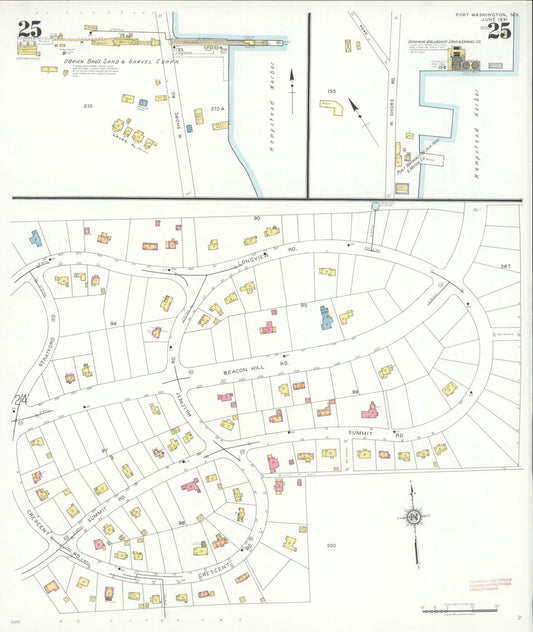 Sanborn Fire Insurance Map from Port Washington, Nassau County, New York (1931), Sheet #0025 - Historic Sanborn Fire Insurance Map Print, vintage old map wall art, antique decor, genealogy gift, New York New York map