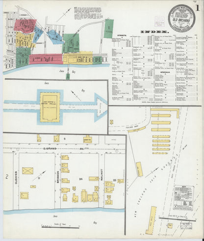 Sanborn Fire Insurance Map from Old Orchard, York County, Maine (1904), Sheet #0001 - Complete Map Set gallery image, historic Sanborn map, vintage wall art, Maine Maine