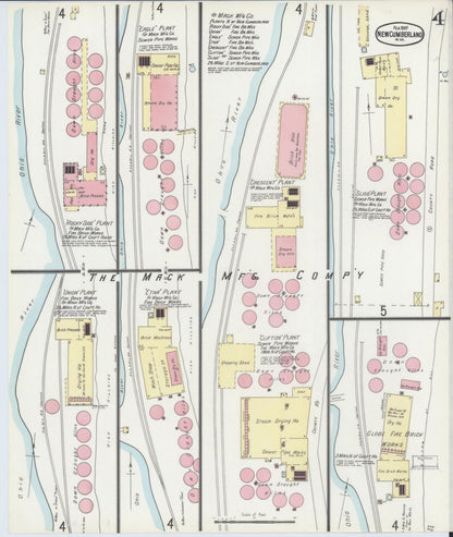 Sanborn Fire Insurance Map from New Cumberland, Hancock County, West Virginia (1897), Sheet #0004 - Complete Map Set gallery image, historic Sanborn map, vintage wall art, West Virginia West Virginia