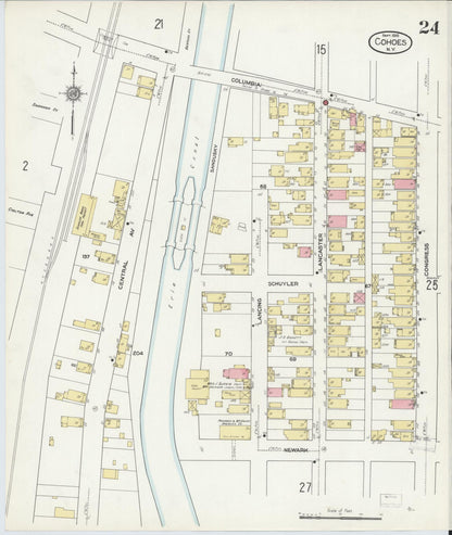 Sanborn Fire Insurance Map from Cohoes, Albany County, New York (1910), Sheet #0024 - Complete Map Set gallery image, historic Sanborn map, vintage wall art, New York New York
