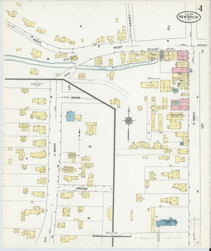Sanborn Fire Insurance Map from New Berlin, Chenango County, New York (1910), Sheet #0004 - Complete Map Set gallery image, historic Sanborn map, vintage wall art, New York New York