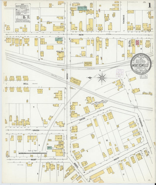 Sanborn Fire Insurance Map from Miners Mills, Luzerne County, Pennsylvania (1903), Sheet #0001 - Historic Sanborn Fire Insurance Map Print, vintage old map wall art, antique decor, genealogy gift, Pennsylvania Pennsylvania map