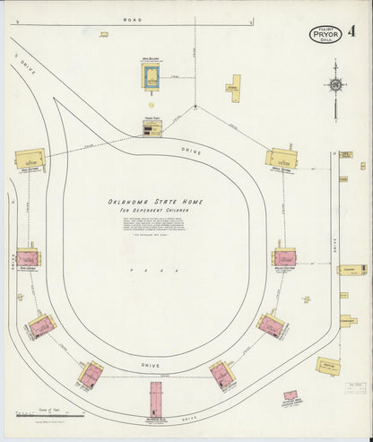 Sanborn Fire Insurance Map from Pryor Creek, Mayes County, Oklahoma (1917), Sheet #0004 - Complete Map Set gallery image, historic Sanborn map, vintage wall art, Oklahoma Oklahoma
