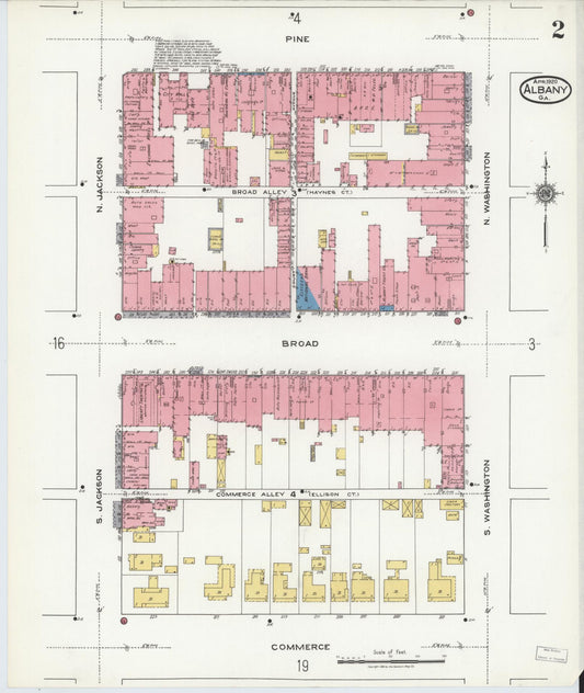 Sanborn Fire Insurance Map from Albany, Dougherty County, Georgia (1920), Sheet #0002 - Historic Sanborn Fire Insurance Map Print, vintage old map wall art, antique decor, genealogy gift, Georgia Georgia map