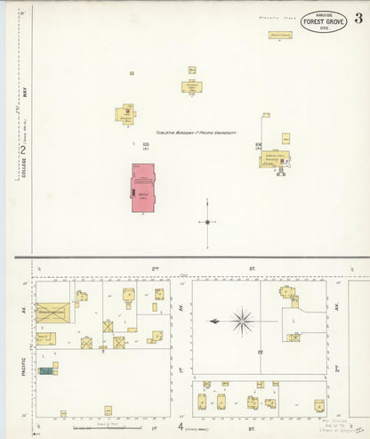 Sanborn Fire Insurance Map from Forest Grove, Washington County, Oregon (1902), Sheet #0003 - Complete Map Set gallery image, historic Sanborn map, vintage wall art, Oregon Oregon
