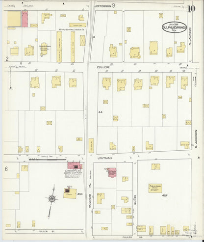 Sanborn Fire Insurance Map from Sulphur Springs, Hopkins County, Texas (1915), Sheet #0010 - Complete Map Set gallery image, historic Sanborn map, vintage wall art, Texas Texas