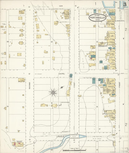 Sanborn Fire Insurance Map from Port Angeles, Clallam County, Washington (1897), Sheet #0003 - Complete Map Set gallery image, historic Sanborn map, vintage wall art, Washington Washington