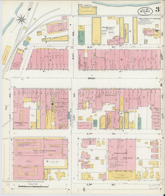 Sanborn Fire Insurance Map from Rome, Floyd County, Georgia (1903), Sheet #0003 - Historic Sanborn Fire Insurance Map Print, vintage old map wall art, antique decor, genealogy gift, Georgia Georgia map