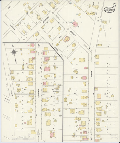 Sanborn Fire Insurance Map from Chester, Randolph County, Illinois (1911), Sheet #0005 - Historic Sanborn Fire Insurance Map Print, vintage old map wall art, antique decor, genealogy gift, Illinois Illinois map