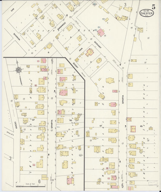 Sanborn Fire Insurance Map from Chester, Randolph County, Illinois (1911), Sheet #0005 - Historic Sanborn Fire Insurance Map Print, vintage old map wall art, antique decor, genealogy gift, Illinois Illinois map