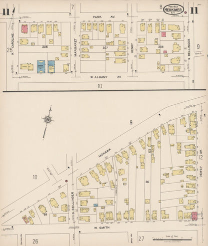 Sanborn Fire Insurance Map from Herkimer, Herkimer County, New York (1923), Sheet #0011 - Complete Map Set gallery image, historic Sanborn map, vintage wall art, New York New York