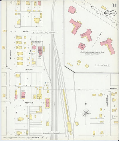 Sanborn Fire Insurance Map from Chillicothe, Livingston County, Missouri (1901), Sheet #0011 - Complete Map Set gallery image, historic Sanborn map, vintage wall art, Missouri Missouri