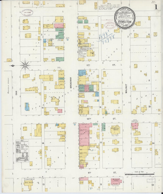 Sanborn Fire Insurance Map from Hamilton, Hancock County, Illinois (1898), Sheet #0001 - Historic Sanborn Fire Insurance Map Print, vintage old map wall art, antique decor, genealogy gift, Illinois Illinois map