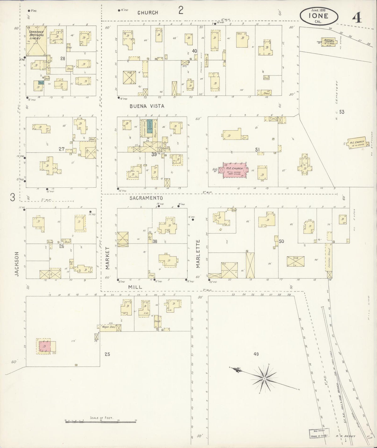 Sanborn Fire Insurance Map from Ione, Amador County, California (1898 ...