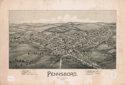 Pennsboro, West Virginia 1899 (1899) – Historic Bird’s-Eye View Panorama Print